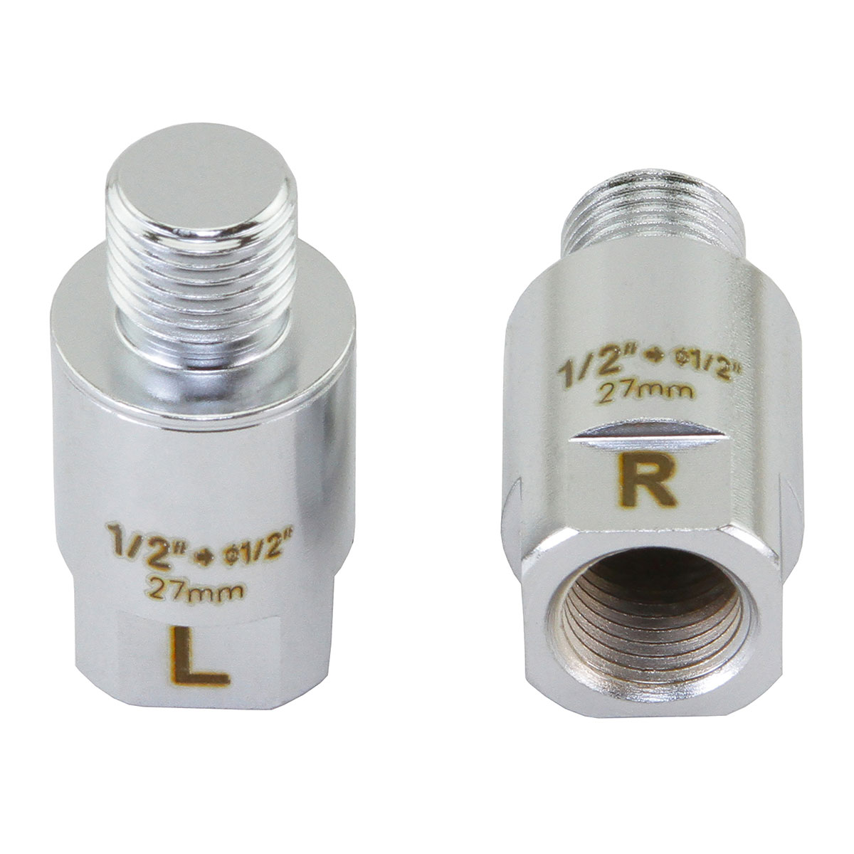 Pedals Extenders 27.5mm 1/2-1/2 Chrome.